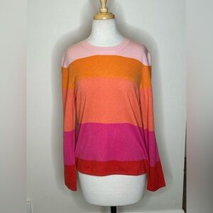 Per Se Colorful Striped Cashmere Sweater Size L